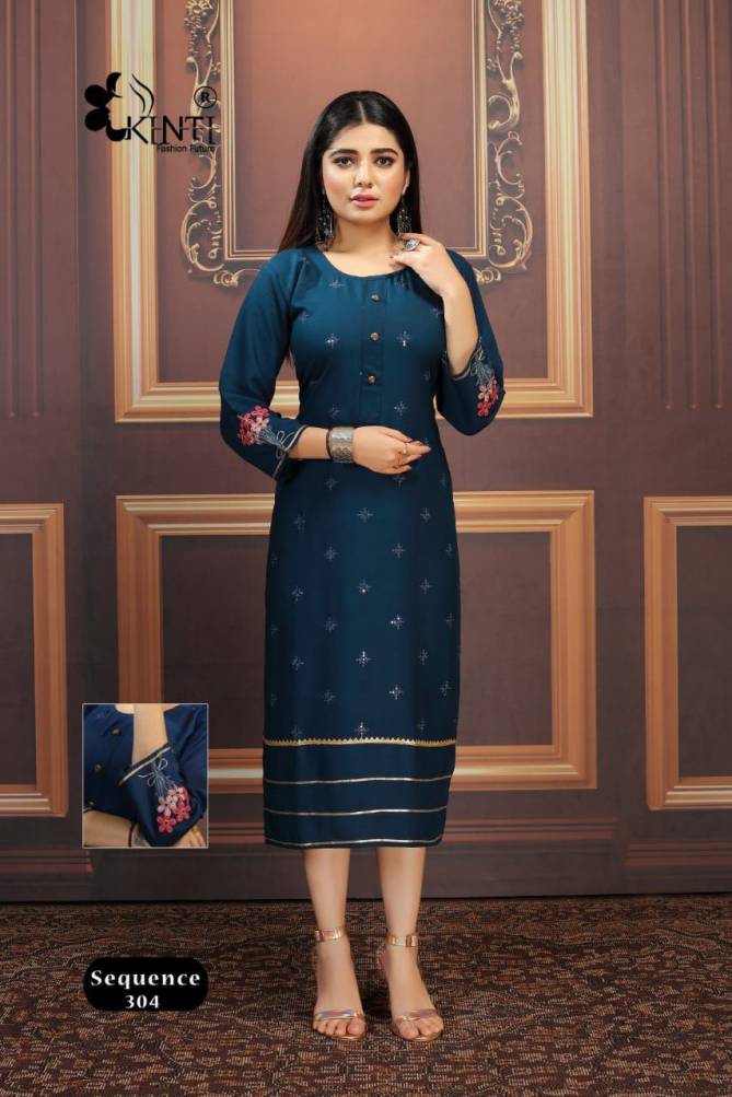 Kinti Equal 3 Ethnic Wear Sequence Embroidery Latest Kurti Collection